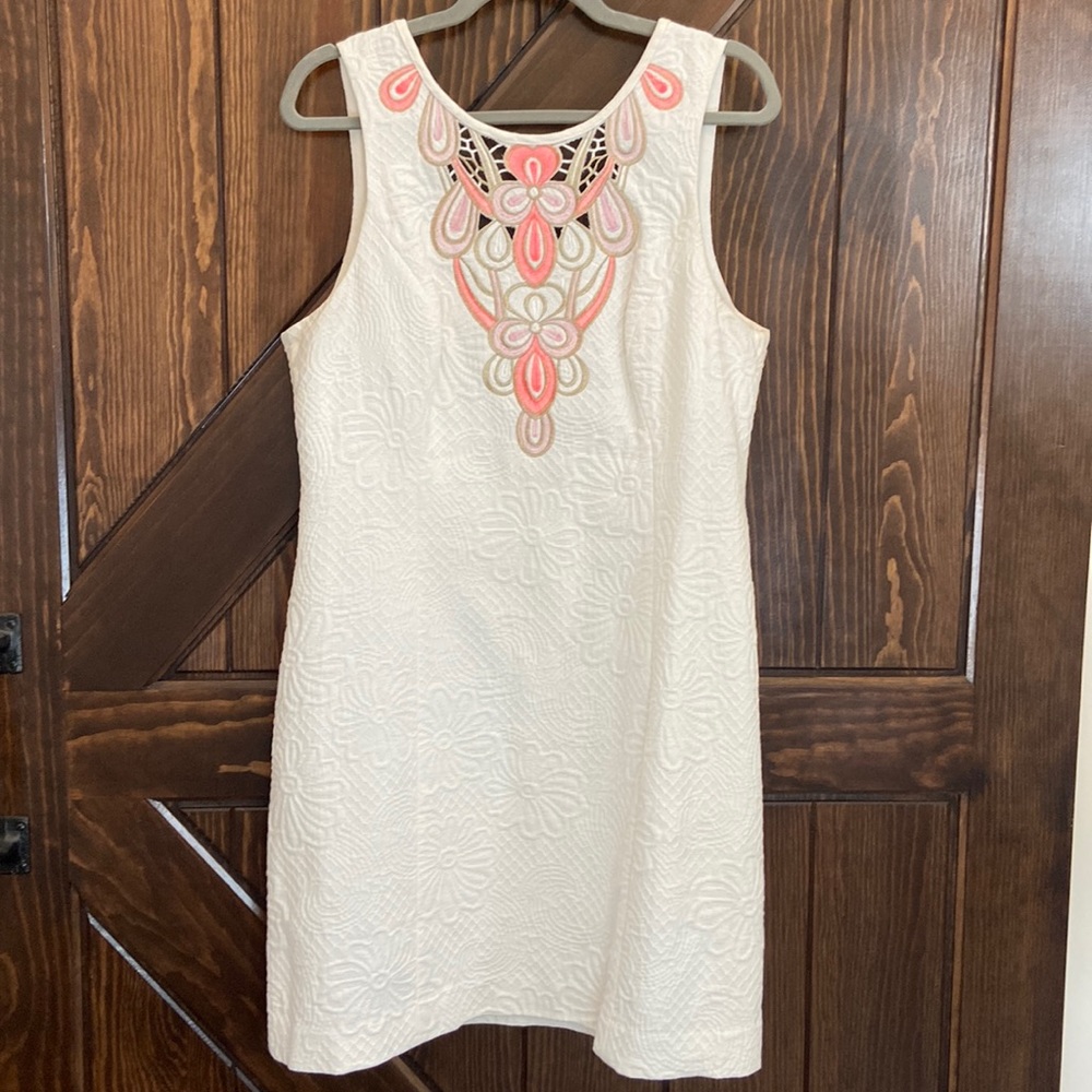 Lilly Pulitzer Cream Dress with Pink and Peach Accents